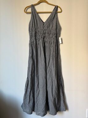 Lucky Brand Black and White Gingham Maxi Dress